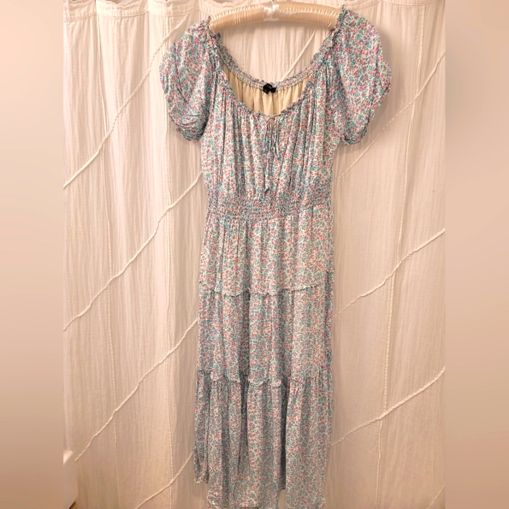 Floral Smocked Waist Summer Dress